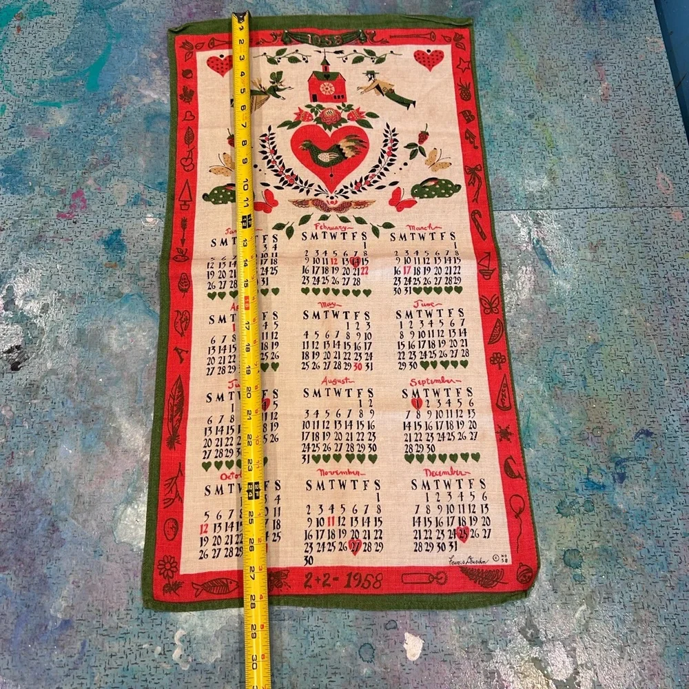 1958 Linen Calendar